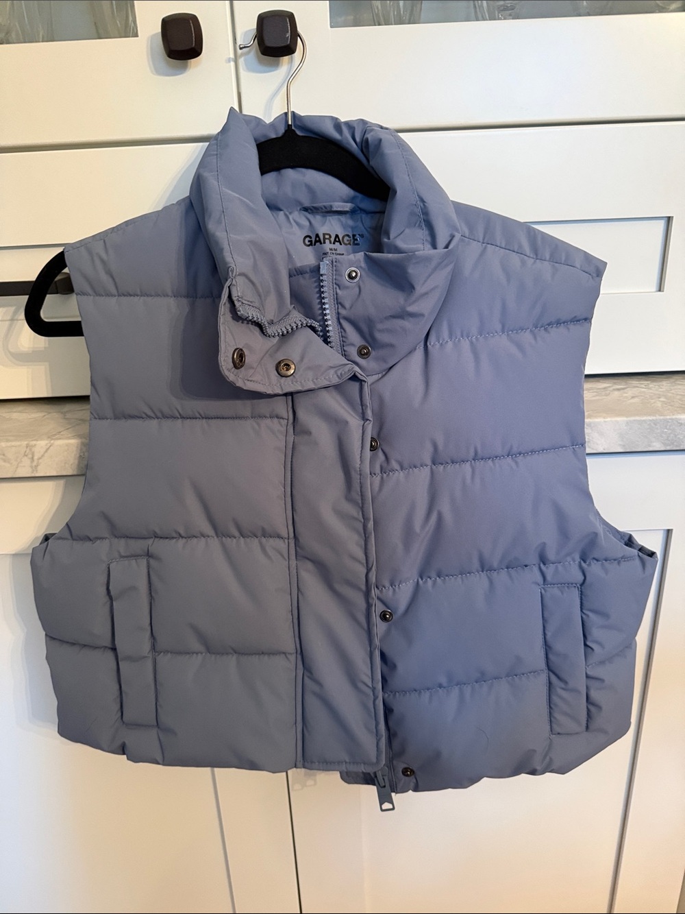 Garage Dusty Blue Quilted Puffer Vest